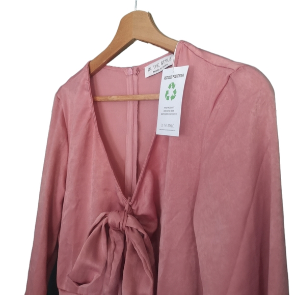 Stacy Solomon Pink Recycled Tie Front Dipped Hem Maxi Dress BNWT - Picture 6 of 13